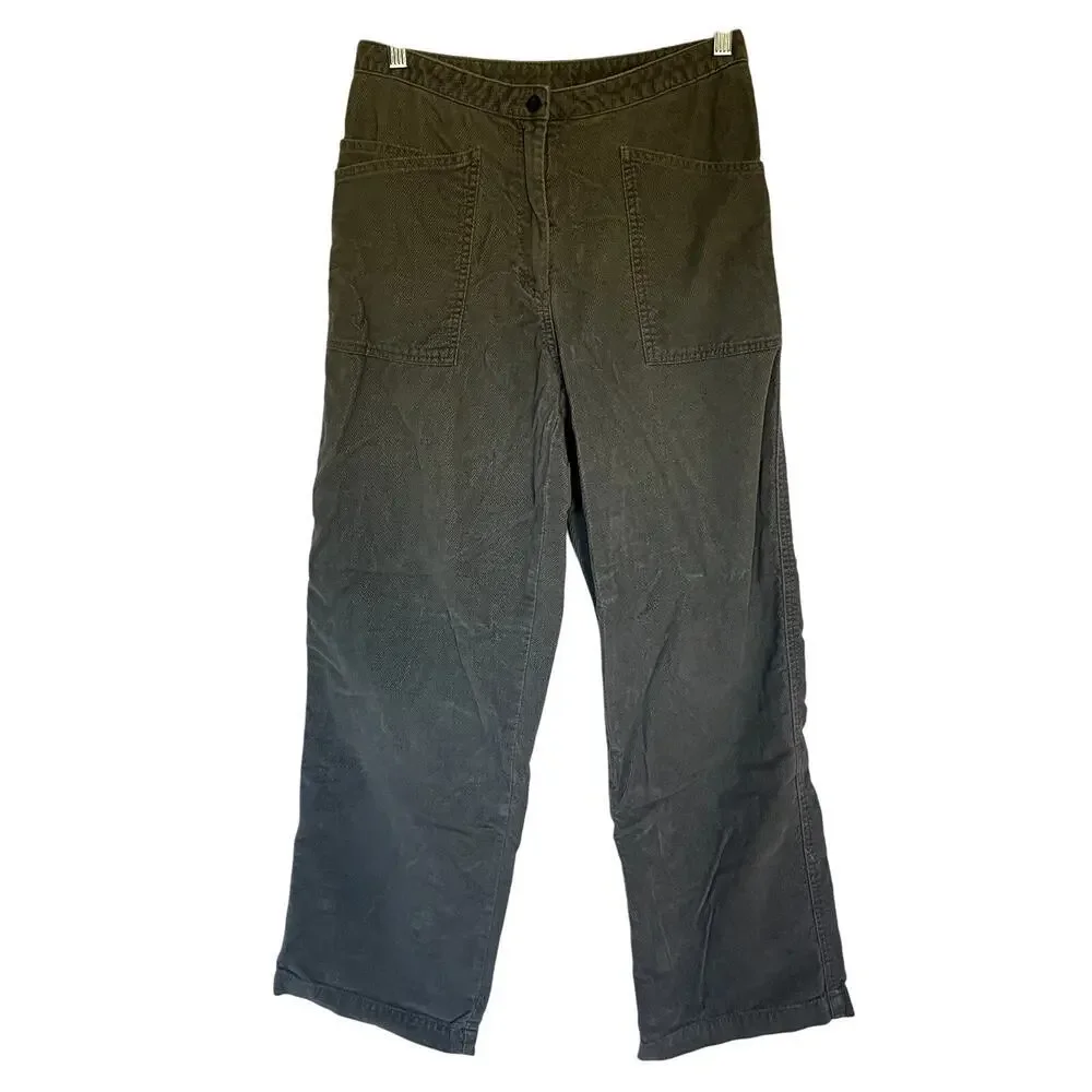 J.Jill‎ corduroy gray trousers pockets women's size 10 cotton pants straight leg